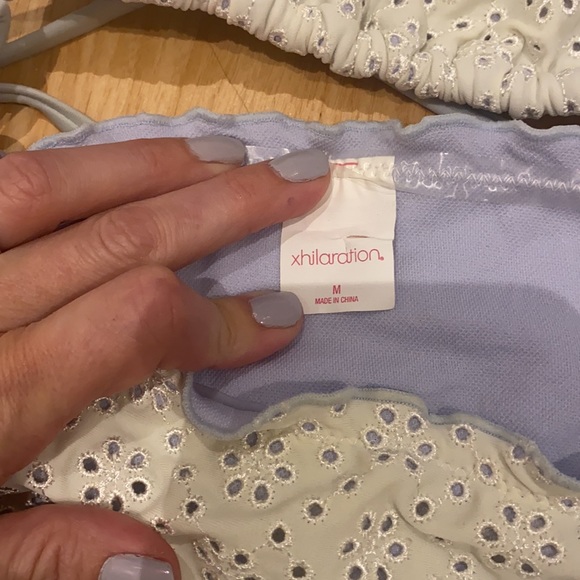 Xhilaration white and lavender eyelet bikini - Picture 4 of 5